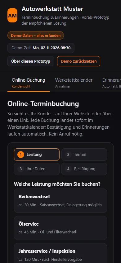 Terminbuchung & Erinnerungen: Am Handy