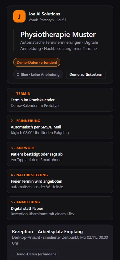 Terminerinnerungen, Nachbesetzung, digitale Anmeldung: Am Handy